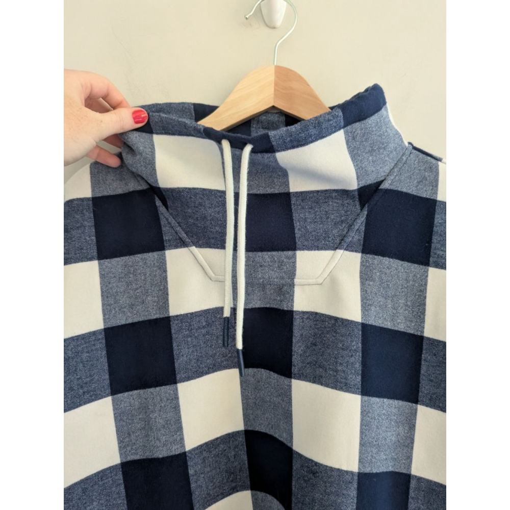 Vineyard Vines Buffalo Check Doubleface Funnel Neck Long Sleeve Pullover Size Sm - Picture 5 of 8